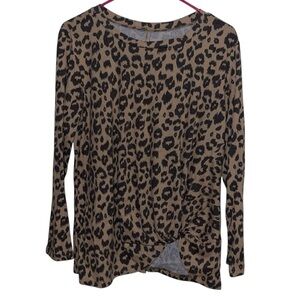 💡NILOUFO ANIMAL PRINT TIE KNOT BLOUSE